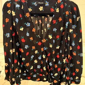 Madewell Multicolor Floral Wrap Blouse